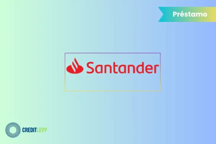 Logotipo de Santander con la palabra préstamo, representando los distintos tipos de préstamo Santander disponibles para clientes.