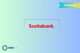 Logotipo de Scotiabank junto a la palabra préstamo, representando las opciones de crédito personal, hipotecario y automotriz ofrecidas por Scotiabank.