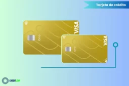 Imagen de la tarjeta de crédito Afirme Oro Visa, destacando sus recompensas, seguridad en compras, promociones y control desde la app Afirme.