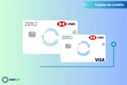 Imagen de la tarjeta de crédito HSBC Zero Visa, destacando sus beneficios sin comisiones, seguridad en compras y acceso a promociones exclusivas.